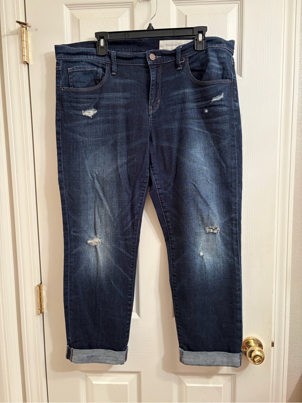 Dark Wash Distressed Women's Jeans